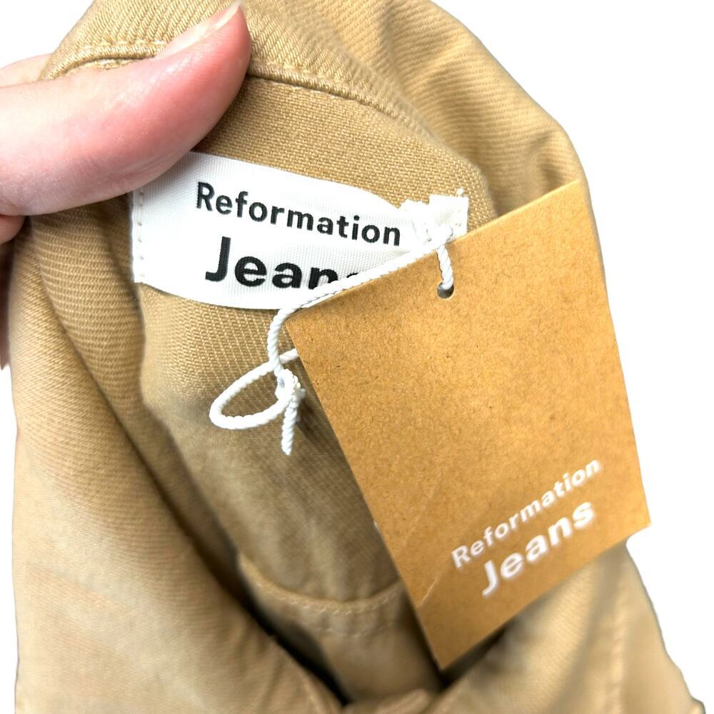 Reformation Dylan Jacket Wheat Khaki Wash Size Medium - Picture 6 of 11